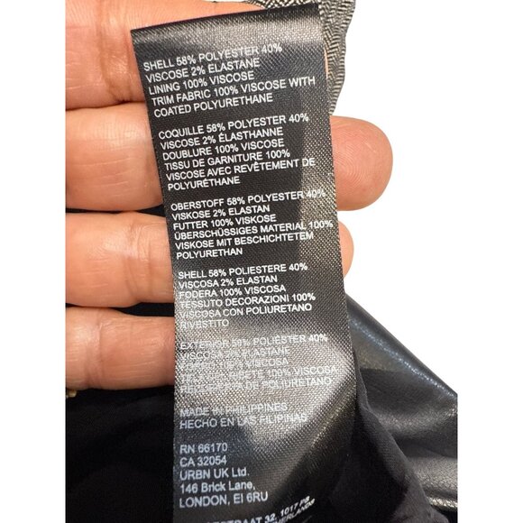 Maeve Anthropologie Sleeveless Sheath Dress Gray Black Faux Leather Hem XXS NWT - Picture 15 of 16